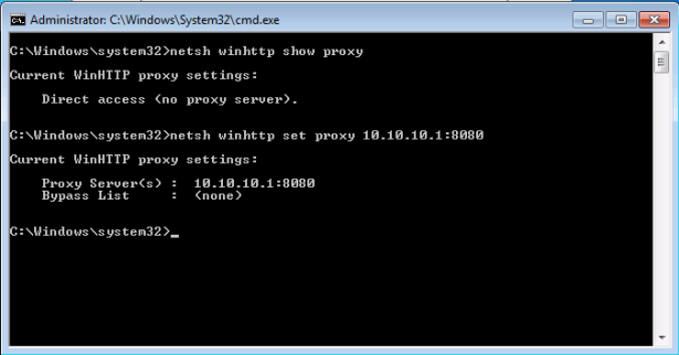 netsh set proxy