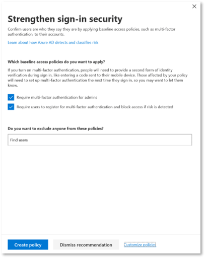 Strengthen sign-in security sample